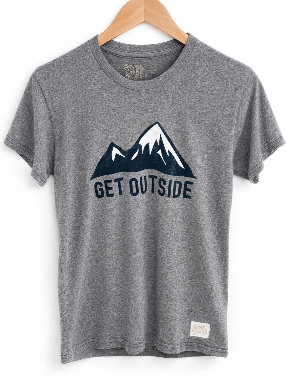 The Original Retro Brand Get Outside Graphic Tee Small Gray
